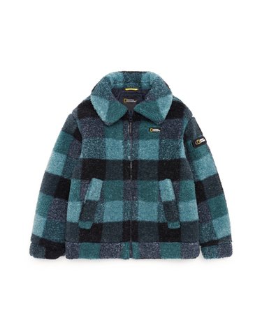 [최대 20% 쿠폰 혜택] 내셔널지오그래픽 키즈 K224UFJ160 카라넥 플리스 F-ZIP TEALGREEN