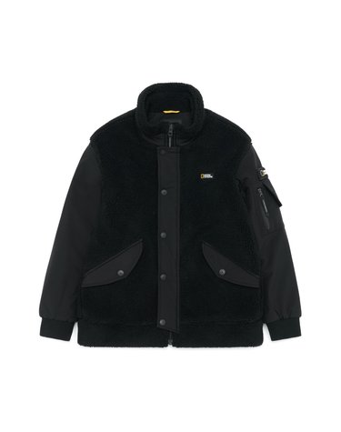 내셔널지오그래픽 키즈 K234UFJ210 어드벤처 우븐배색 플리스 자켓 CARBONBLACK