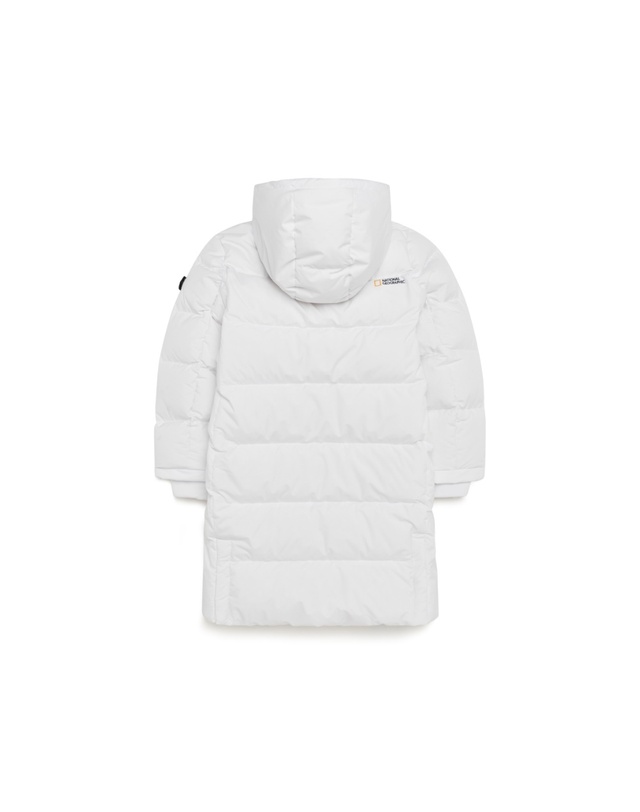 내셔널지오그래픽 키즈 내셔널지오그래픽키즈 내셔널지오그래픽 K224UDW890 키즈 카이만 PRO RDS 구스 다운 점퍼 WHITE 착용컷