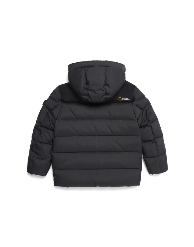 내셔널지오그래픽 키즈 내셔널지오그래픽키즈 내셔널지오그래픽 K224UDW940 키즈 AIR BREATH 숏 다운 점퍼 CARBON BLACK 착용컷