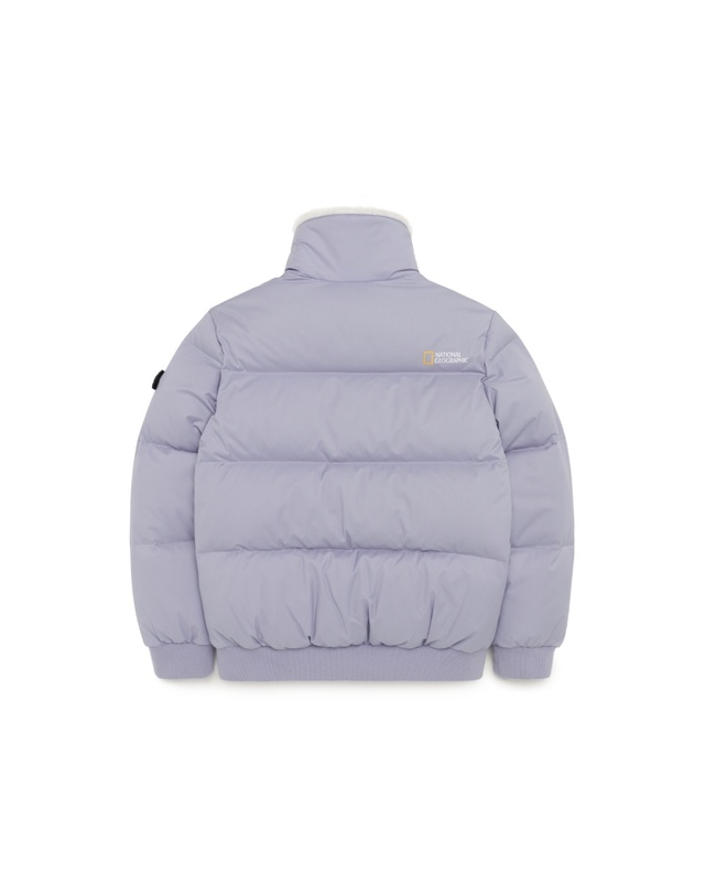 내셔널지오그래픽 키즈 내셔널지오그래픽키즈 내셔널지오그래픽 K224GDW820 키즈 여아 숏 다운 점퍼 GREYISH BLUE 착용컷
