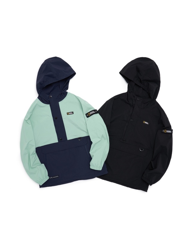 내셔널지오그래픽 키즈 내셔널지오그래픽키즈 K221UFT950 아노락 후드 점퍼 NAVY 착용컷