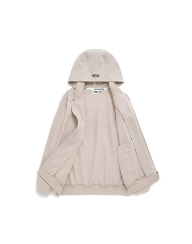 내셔널지오그래픽 키즈 내셔널지오그래픽키즈 K231UFT010 트레이닝 후드 집업 L/BEIGE 착용컷