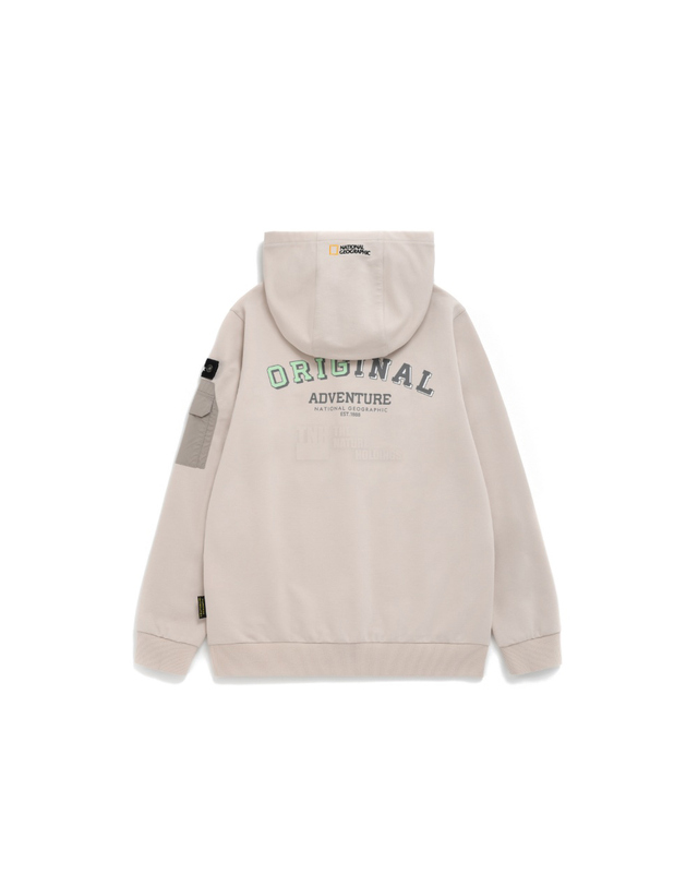 내셔널지오그래픽 키즈 내셔널지오그래픽키즈 K231UFT010 트레이닝 후드 집업 L/BEIGE 착용컷