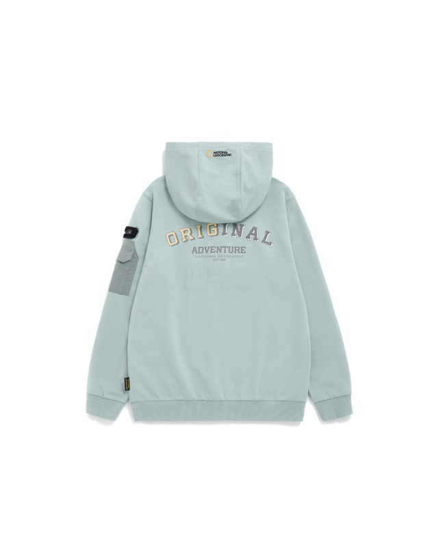 내셔널지오그래픽 키즈 내셔널지오그래픽키즈 K231UFT010 트레이닝 후드 집업 ASH MINT 착용컷