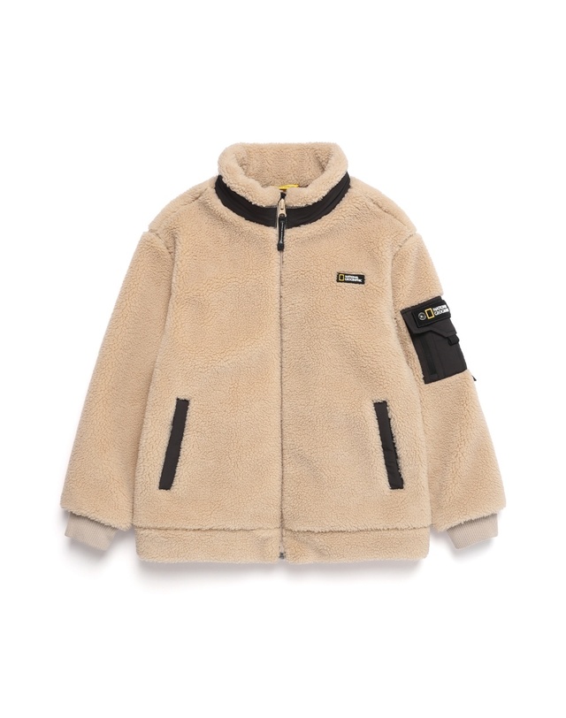 내셔널지오그래픽 키즈 내셔널지오그래픽키즈 K224UFJ130 어드벤처 스탠드넥 플리스 집업자켓 3종택 1 착용컷