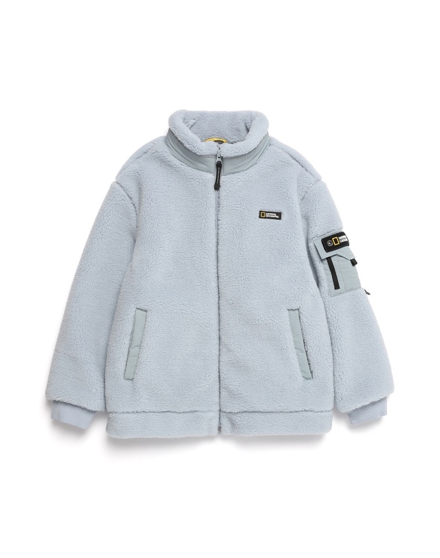 내셔널지오그래픽 키즈 내셔널지오그래픽키즈 K224UFJ130 어드벤처 스탠드넥 플리스 집업자켓 3종택 1 착용컷