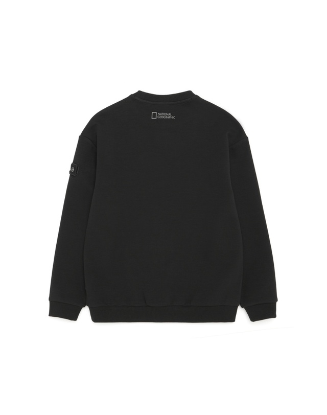 내셔널지오그래픽 키즈 내셔널지오그래픽키즈 K223USW210 WOVEN MIX 맨투맨 CARBONBLACK 착용컷