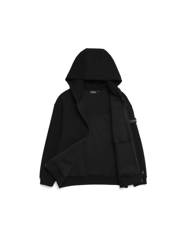 내셔널지오그래픽키즈 내셔널지오그래픽 키즈 K223UFT230 WOVEN MIX 트레이닝 집업자켓 CARBONBLACK 착용컷