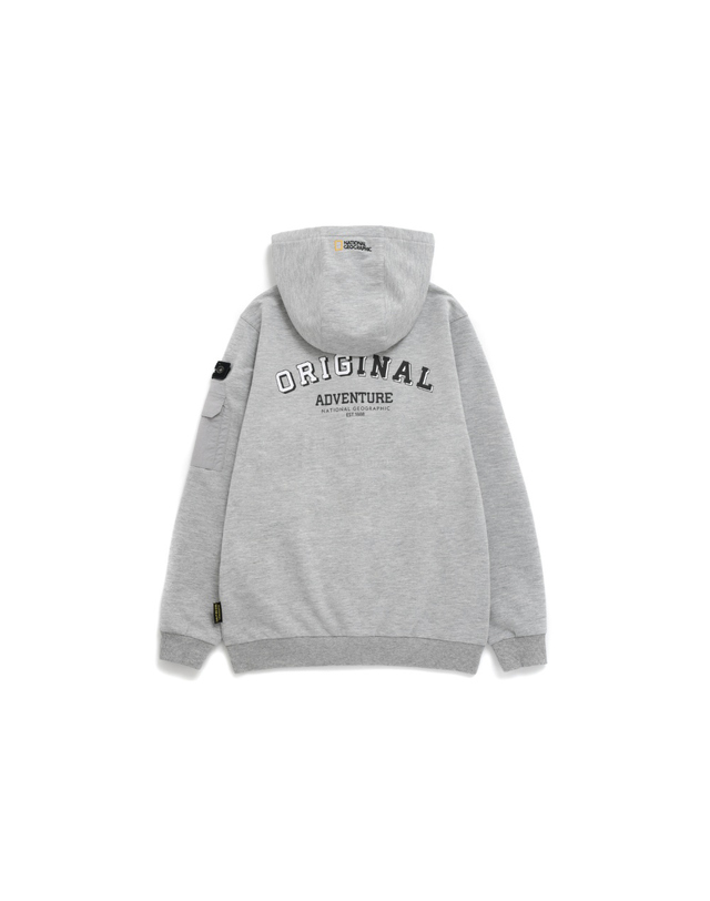 내셔널지오그래픽 키즈 내셔널지오그래픽키즈 K231UFT010 트레이닝 후드 집업 MELANGE GREY 착용컷