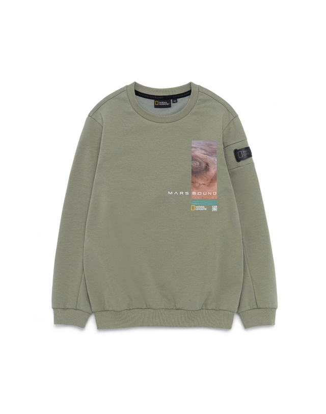 내셔널지오그래픽 키즈 내셔널지오그래픽키즈 K221USW220 화성 컨셉 그래픽 맨투맨 2종택 1 착용컷