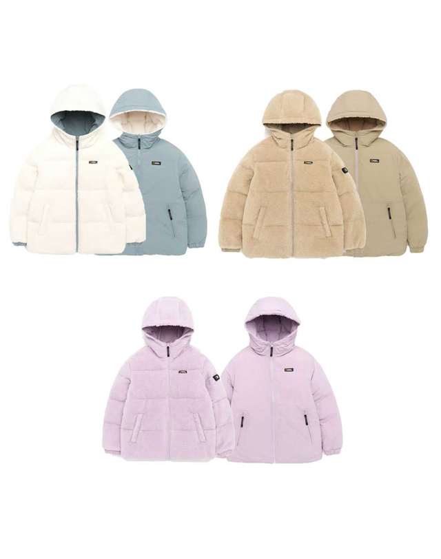 내셔널지오그래픽 키즈 내셔널지오그래픽키즈 K224UDW950 플리스 리버시블 숏 다운 점퍼 3종택 1 착용컷