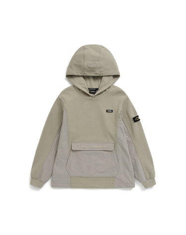 내셔널지오그래픽키즈 [최대 20% 쿠폰 혜택] 내셔널지오그래픽 키즈 K233UHD940 우븐 배색 후드티셔츠 GRAYBEIGE