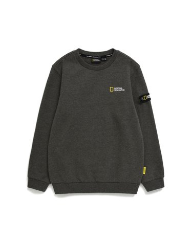내셔널지오그래픽 키즈 K234USW920 스몰로고 맨투맨(기모) CGREY
