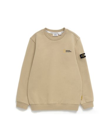 내셔널지오그래픽 키즈 K234USW920 스몰로고 맨투맨(기모) LBEIGE