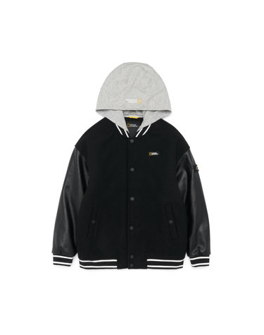 [최대 20% 쿠폰 혜택] 내셔널지오그래픽 키즈 K233UPD920 바시티 모직 패딩점퍼 CARBONBLACK