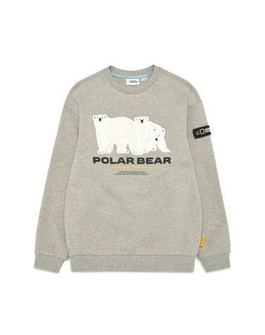 [최대 20% 쿠폰 혜택] 내셔널지오그래픽 키즈 K234USW310 폴라베어 맨투맨(기모) MGREY