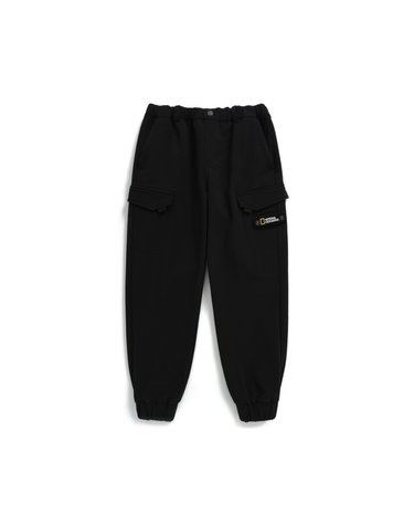 내셔널지오그래픽 키즈 K234UPT130 포켓 우븐 트레이닝 조거 팬츠(기모) CARBONBLACK