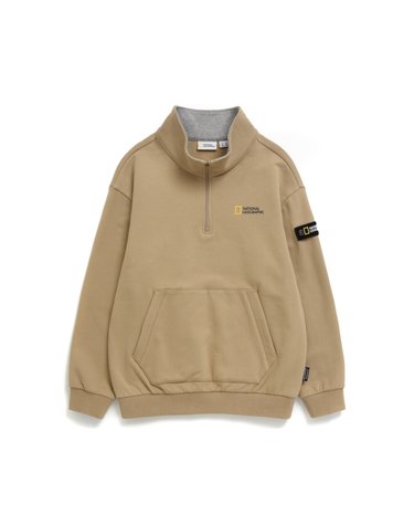 [최대 20% 쿠폰 혜택] 내셔널지오그래픽 키즈 K234USW060 반집업 맨투맨(기모) DBEIGE