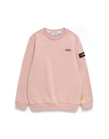 [최대 20% 쿠폰 혜택] 내셔널지오그래픽 키즈 K234USW020 스몰로고 맨투맨(기모) PEACH
