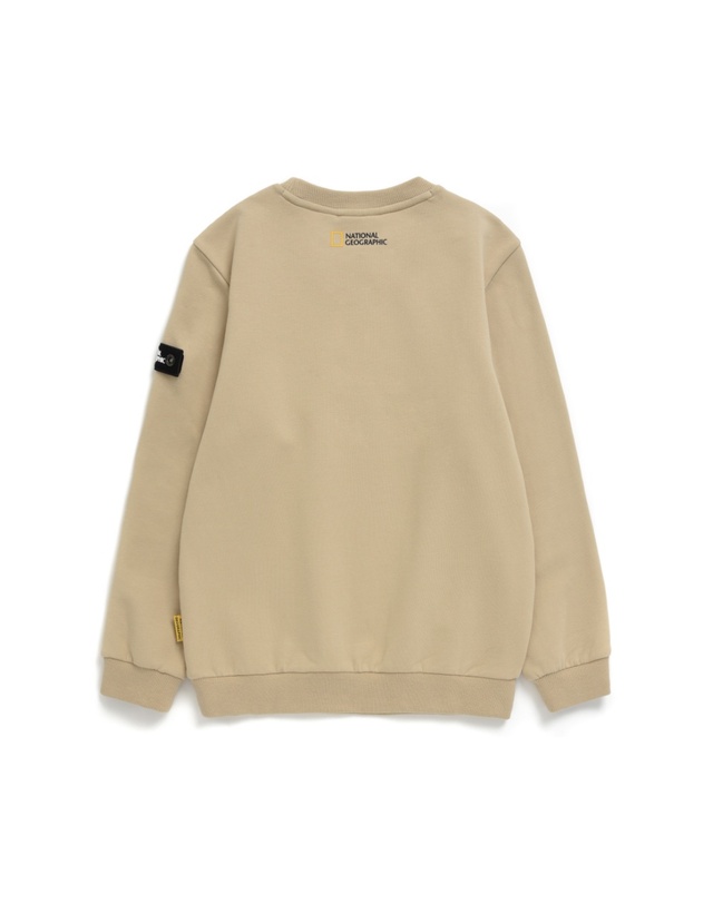 내셔널지오그래픽키즈 내셔널지오그래픽 키즈 K234USW920 스몰로고 맨투맨(기모) LBEIGE 착용컷