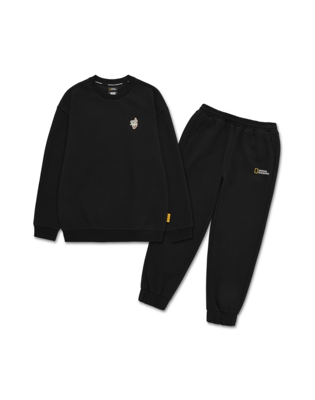 내셔널지오그래픽 키즈 내셔널지오그래픽키즈 K241UPB910 동물와펜 맨투맨셋업 4종택 1 착용컷