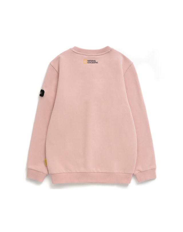 내셔널지오그래픽키즈 내셔널지오그래픽 키즈 K234USW020 스몰로고 맨투맨(기모) PEACH 착용컷