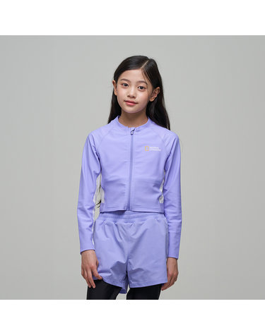 [최대 20% 쿠폰 혜택] K242GRG610 여아 크롭 집업 래쉬가드 LAVENDER