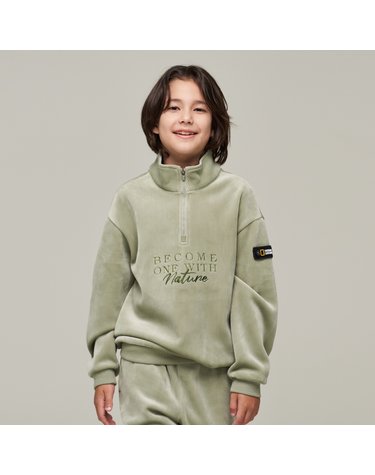 [최대 20% 쿠폰 혜택] K244USW990 코듀로이 반집업 맨투맨 LIGHTKHAKI