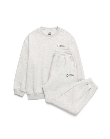 [최대 20% 쿠폰 혜택] K244UPB910 맨투맨/팬츠 SET (기모) WHITEMELANGE