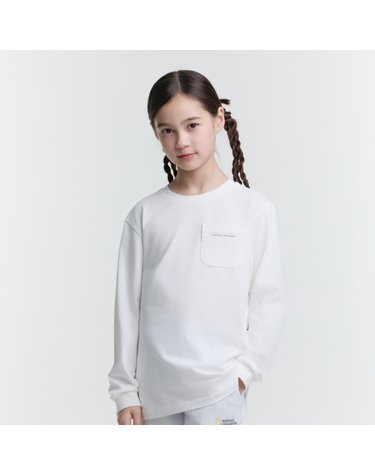 [최대 20% 쿠폰 혜택] K251UTS910 스몰로고 포켓 긴팔티 WHITE