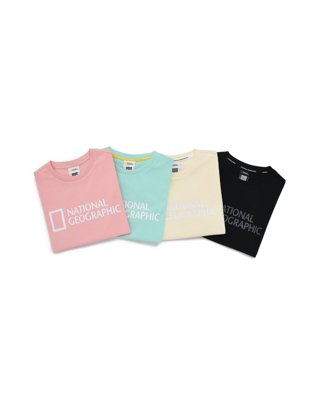 내셔널지오그래픽키즈 내셔널지오그래픽 키즈 K245UTS920 네오디 빅로고 반팔 BUTTER 착용컷