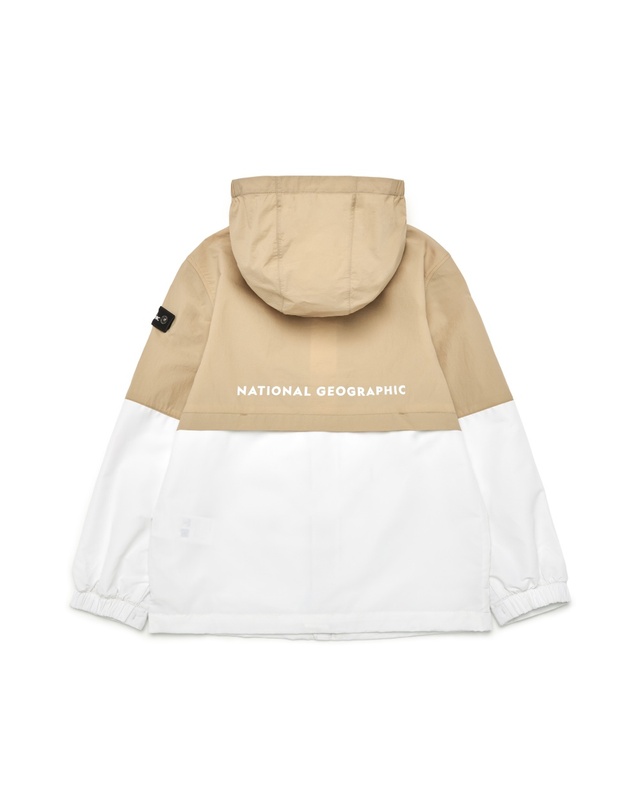 내셔널지오그래픽키즈 내셔널지오그래픽 키즈 K242UJK920 올라운드 컬러블럭 바람막이 LBEIGE 착용컷