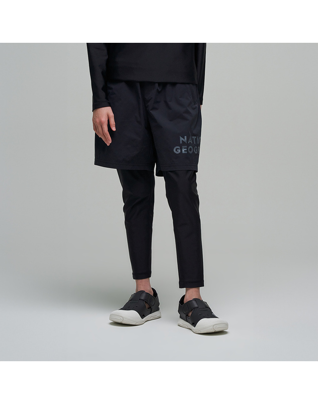 내셔널지오그래픽 키즈 내셔널지오그래픽키즈 K242UWL610 반바지 롱 레깅스 CARBONBLACK 착용컷