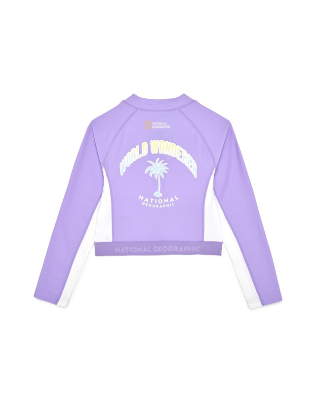 내셔널지오그래픽 키즈 내셔널지오그래픽키즈 K242GRG610 여아 크롭 집업 래쉬가드 LAVENDER 착용컷