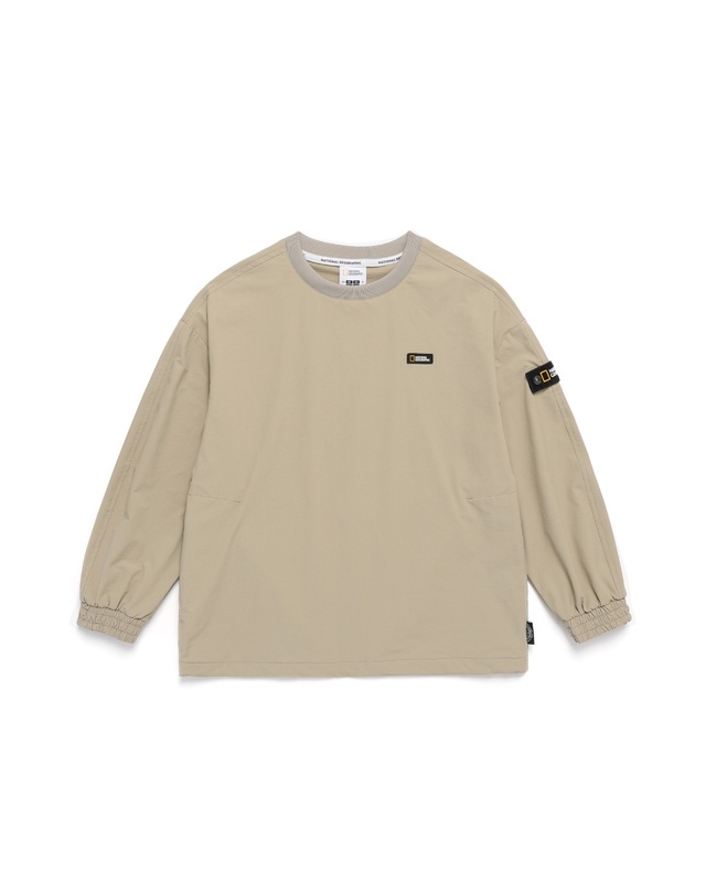 내셔널지오그래픽 키즈 내셔널지오그래픽키즈 K243USW940 판테라 우븐 맨투맨 BEIGE 착용컷