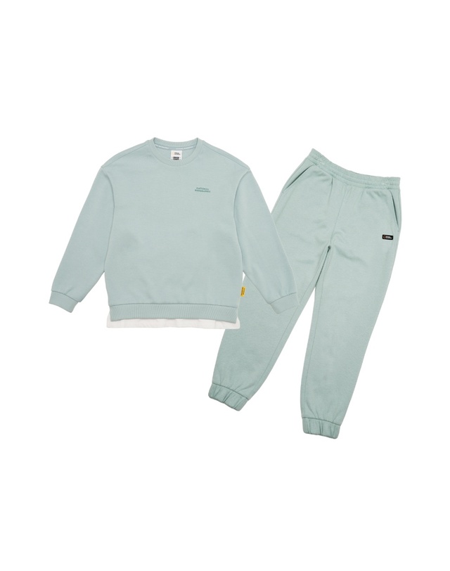 내셔널지오그래픽 키즈 내셔널지오그래픽키즈 K243UPB920 맨투맨/팬츠 셋트 3종택 1 착용컷