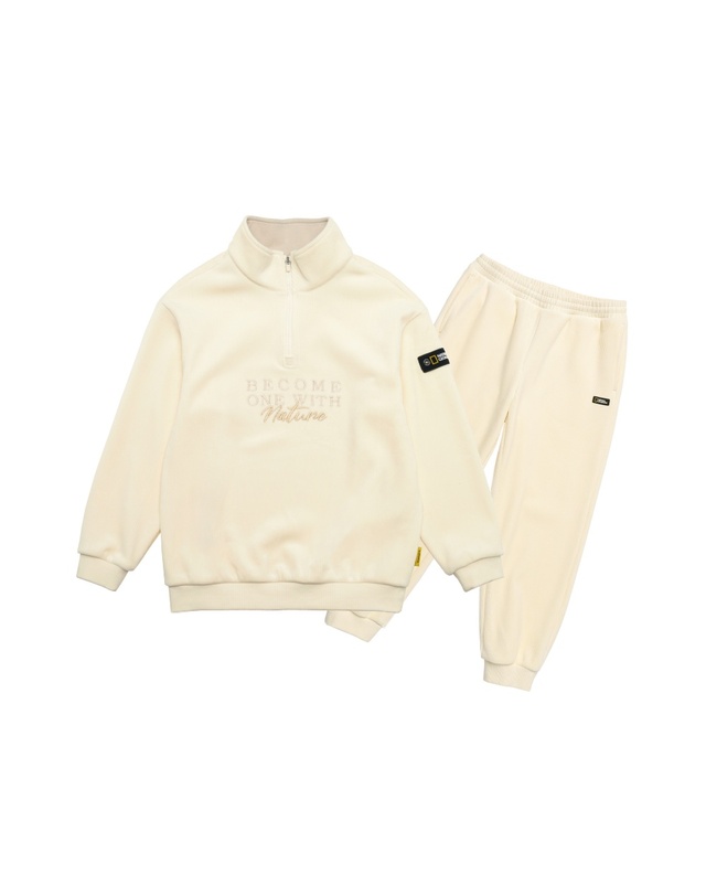 내셔널지오그래픽 키즈 내셔널지오그래픽키즈 K244USW990 코듀로이 반집업 맨투맨 CREAM 착용컷