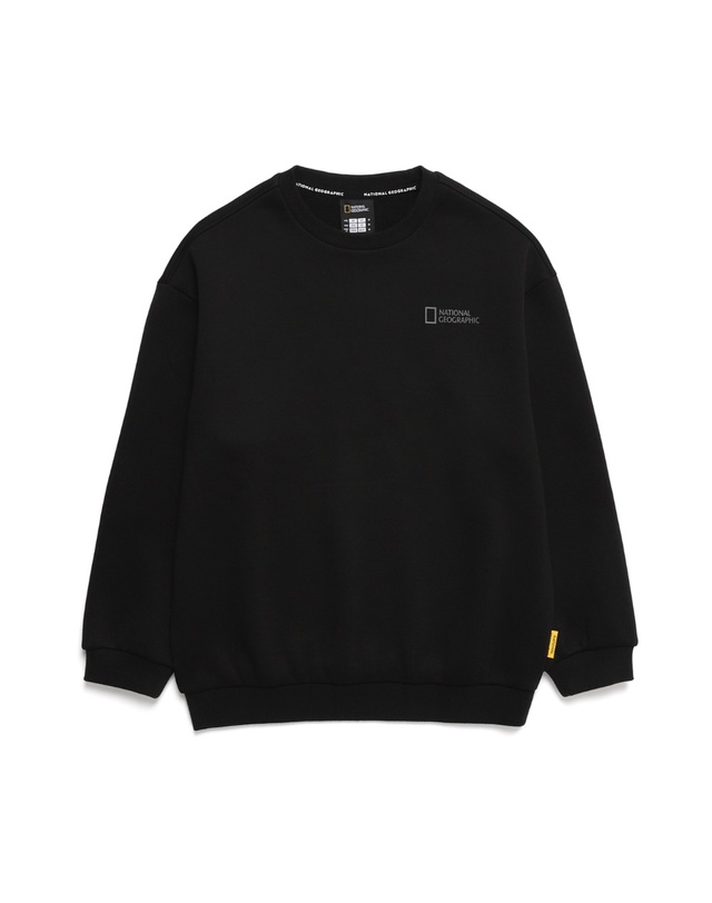 내셔널지오그래픽 키즈 내셔널지오그래픽키즈 K244UPB910 맨투맨/팬츠 SET (기모) CARBONBLACK 착용컷