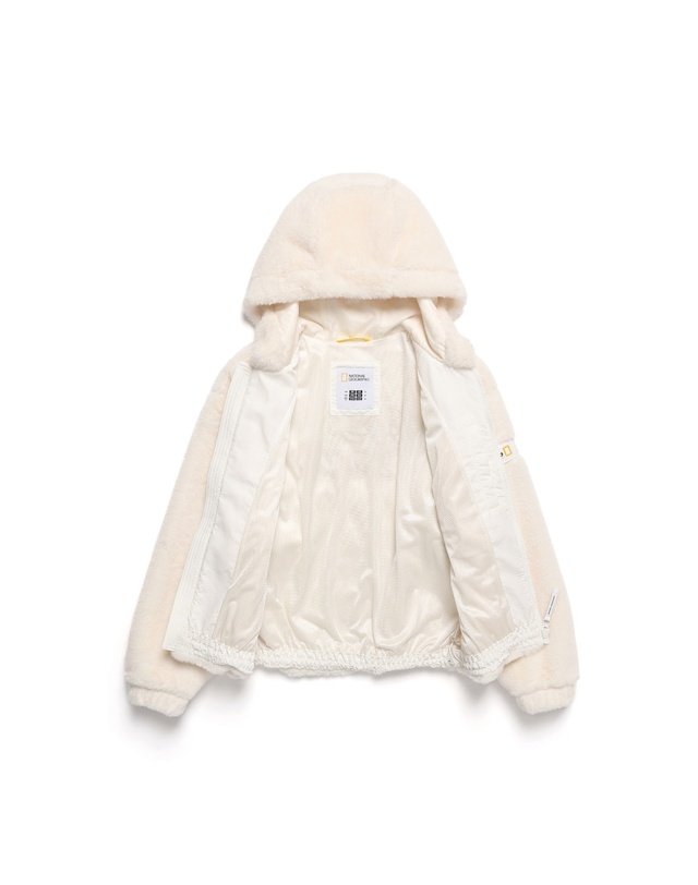 내셔널지오그래픽 키즈 내셔널지오그래픽키즈 K244GFJ910 퍼 후드 자켓 CREAM 착용컷