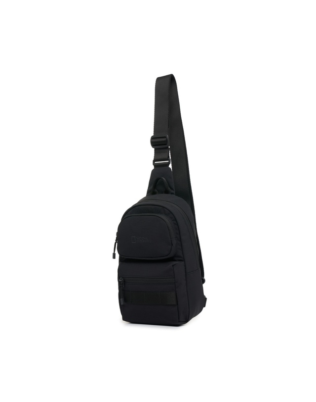 내셔널지오그래픽 키즈 내셔널지오그래픽키즈 K255KCR080 투포켓 경량슬링백 BLACK 착용컷