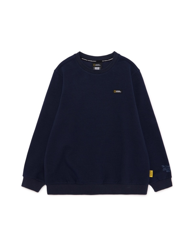 내셔널지오그래픽 키즈 내셔널지오그래픽키즈 K255USW920 스몰로고 맨투맨 NAVY 착용컷