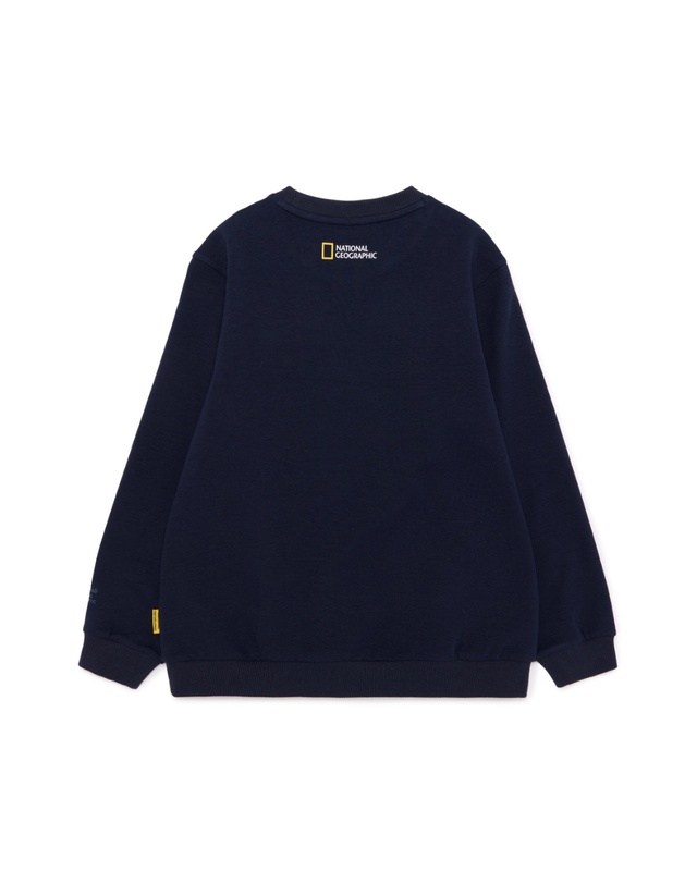 내셔널지오그래픽 키즈 내셔널지오그래픽키즈 K255USW920 스몰로고 맨투맨 NAVY 착용컷