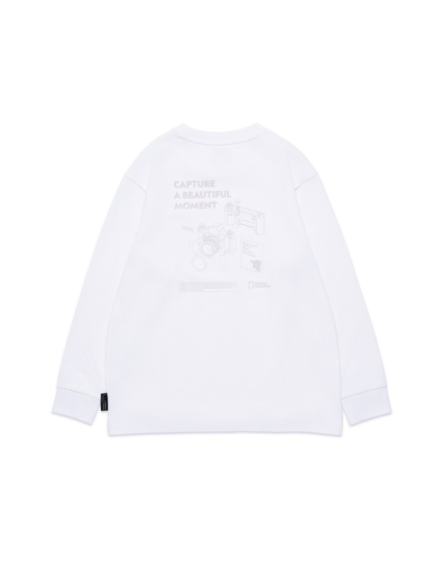내셔널지오그래픽 키즈 내셔널지오그래픽키즈 K251UTS810 어드벤처 긴팔티 WHITE 착용컷
