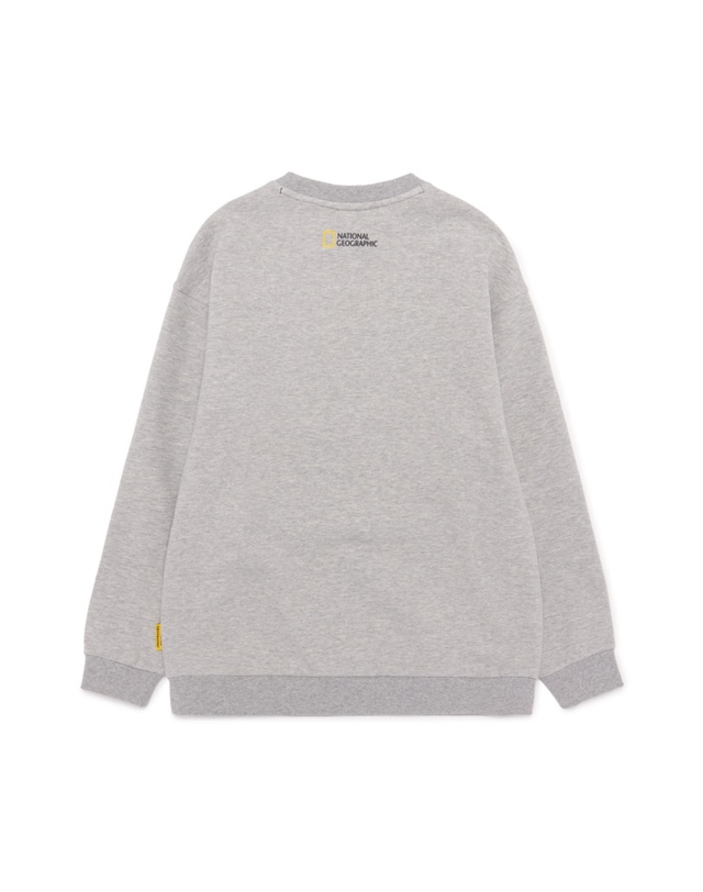 내셔널지오그래픽 키즈 내셔널지오그래픽키즈 K251USW910 빅로고 맨투맨 MGREY 착용컷