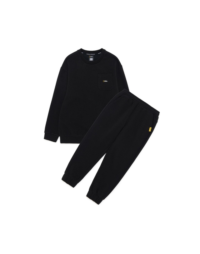 내셔널지오그래픽 키즈 내셔널지오그래픽키즈 K251UPB910 맨투맨 SET CARBONBLACK 착용컷