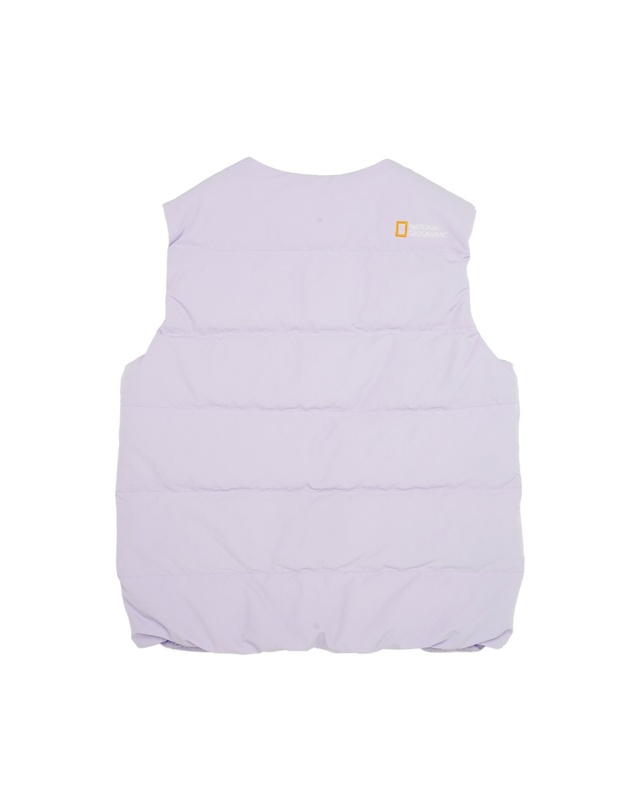 내셔널지오그래픽 키즈 내셔널지오그래픽키즈 K244UDV020 헤론 경량 구스 다운 베스트 LAVENDER 착용컷