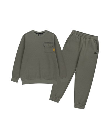 [최대 20% 쿠폰 혜택] K254UPB910 맨투맨 상하 SET (기모) ASH BROWN