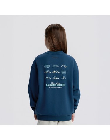 [최대 20% 쿠폰 혜택] K254USW910 백그래픽 맨투맨 (기모) GREY TEAL