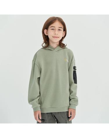 [최대 20% 쿠폰 혜택] K224UHD010 어드벤처 소매포켓 후드 티셔츠  LICHEN KHAKI